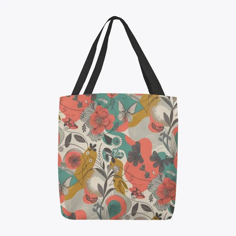 Floral Motifs Tote Bag