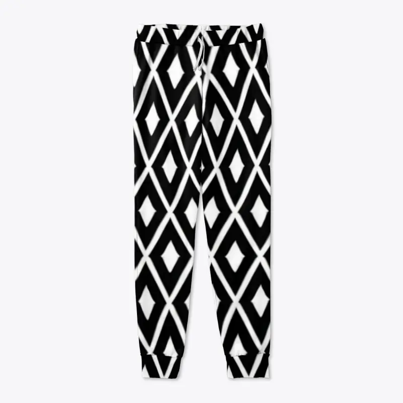 Black and White Rhombus Joggers