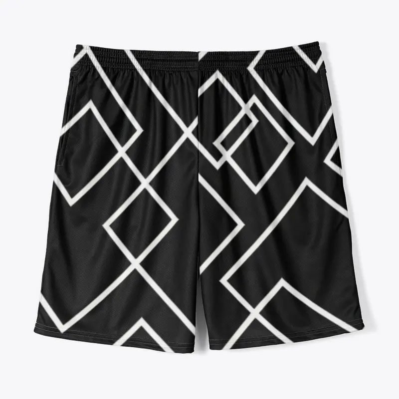 Square Grid Men Jersey Short