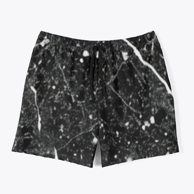  Charcoal Marble Men Swim Trunks