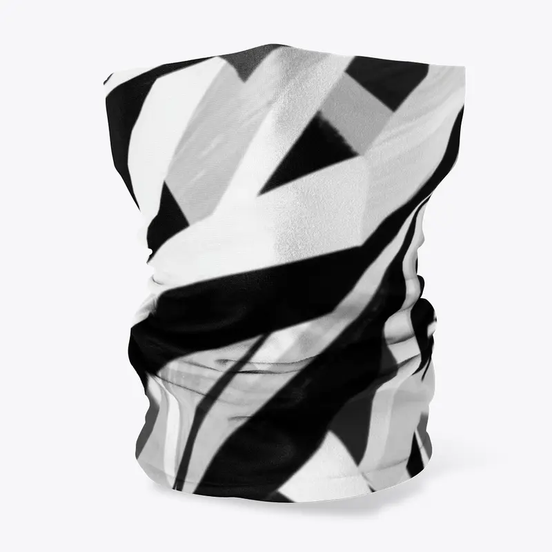 Black and White Geometric neck gaiter