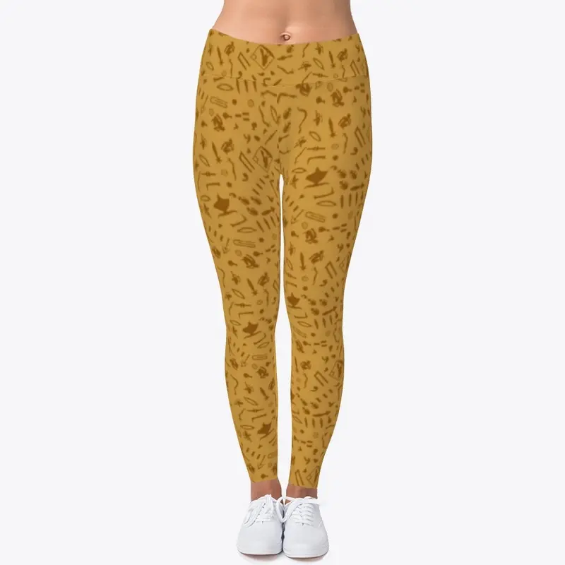  Brown Egyptian Ornate Leggings