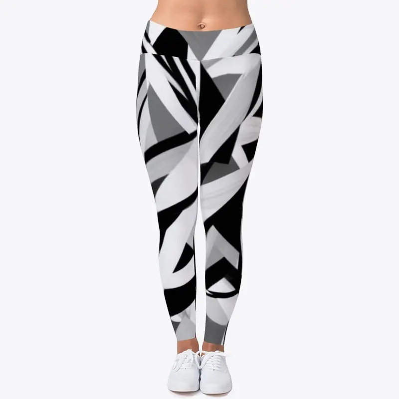  Black and White Geometric leggings